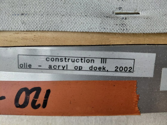 Image 1 of Simon Woudwijk 'Construction III' oil acrylic on canvas, unique! 