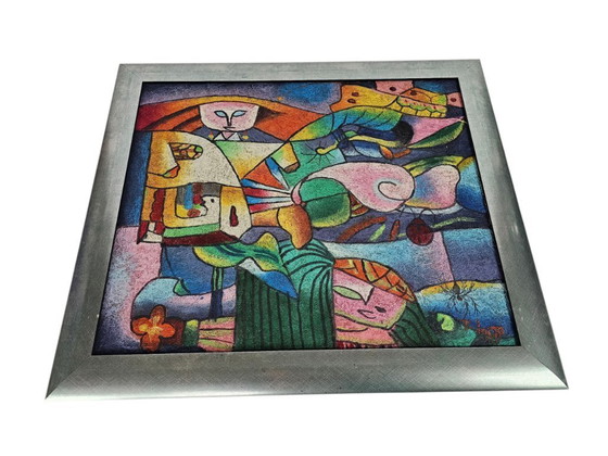 Image 1 of B. (Benjamin) Lang - Ohne Titel - Abstrakt - Acryl auf Leinwand - signiert - 1970er Jahre