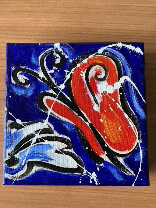 Rob van Trier painting with butterflies.