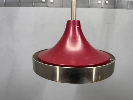 Image 1 of Red metal pendant lamp 1960s