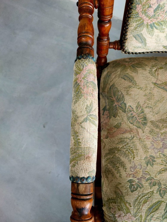 Image 1 of Sedia a dondolo antica vintage con meccanismo a bobina