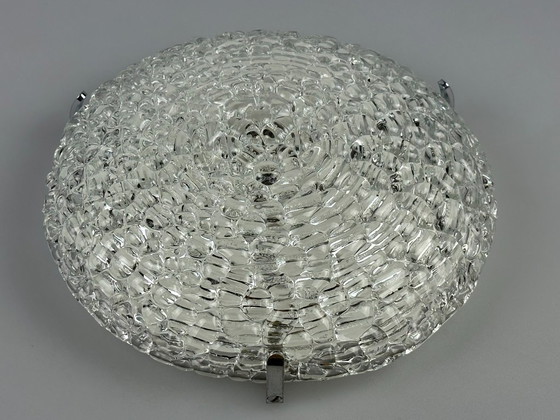 Image 1 of 60s 70s Lamp Plafoniere Inbouw Ijsglas Space Age Design