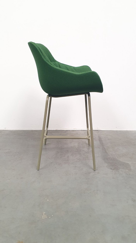 Image 1 of MDD high design bar stool Baltic Soft Duo green pleated fabric