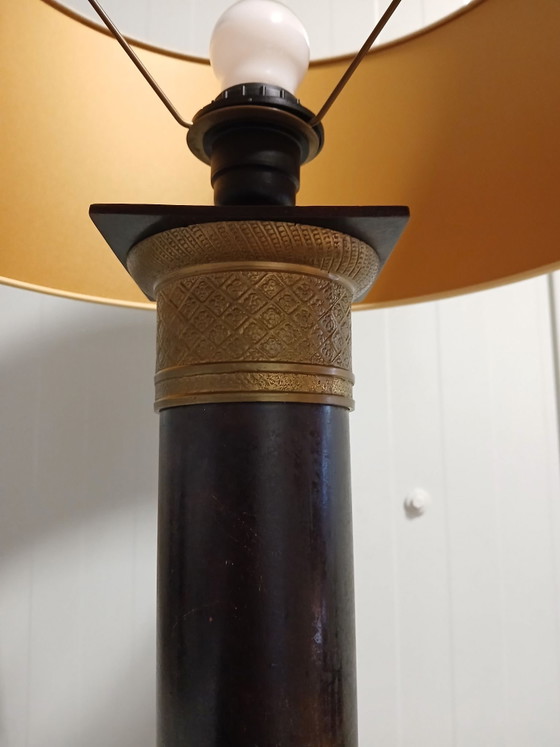 Vintage Herda Holland Floor light, Velvet, Wood, Beige (photo 3 of 10)