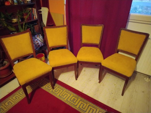Art Deco Eetkamerstoelen, jaren 30, set van 4
