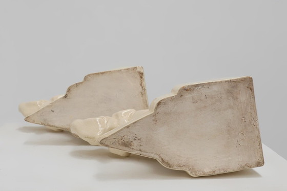 Image 1 of French Art Deco Ceramic Bookends in Elephant Motif, 1930s 