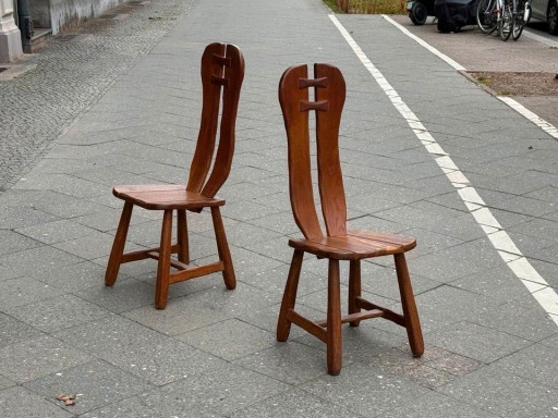 1/6 De Puydt Kunstmeubelen Stoel Massief Eiken jaren 70