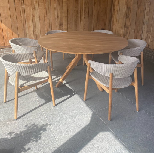 Vincent Sheppard garden table with garden chair (set of 6)