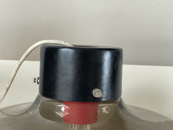 Image 1 of Vintage Space Age UFO Bubble Glass/ Smoke Glass Ceiling Lamp