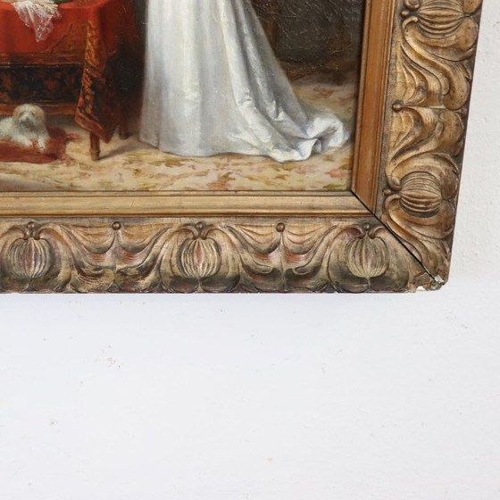 Image 1 of Scene Between Girls, Oil Painting on Canvas, Italy 19th Century