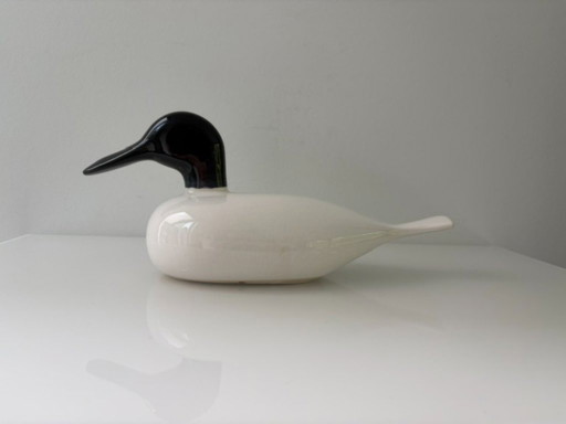Vintage Scandinavian ceramic duck – stylized design – 32 cm
