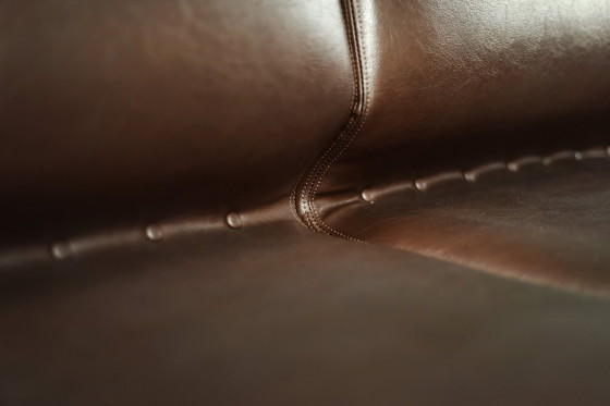 Image 1 of Divano da salotto a 2 posti con struttura in acciaio marrone, vintage metà secolo, Germania moderna, anni '70