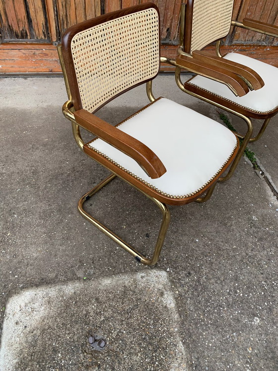 Marcel Breuer Cesca chairs Italy 1970 – Dining chairs, Wood, Chrome, Bauhaus (photo 10 of 10)