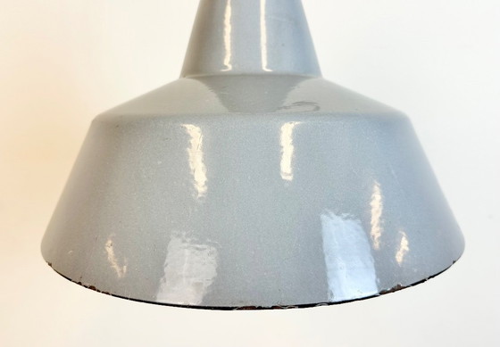 Image 1 of Industrial Grey Enamel Factory Pendant Lamp, 1960s