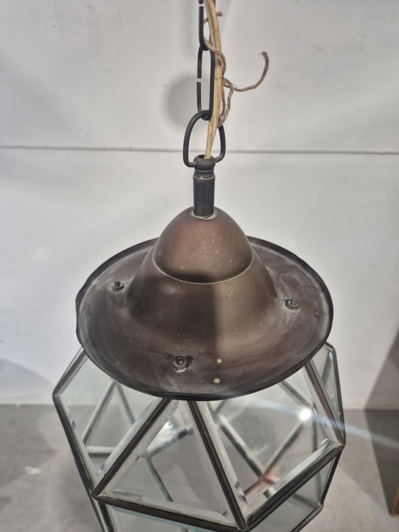 Amsterdam School Lantern with Cut Glass – Pendant lamps, Copper (photo 7 of 10)