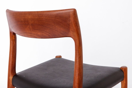 Image 1 of Niels Otto Møller Model 77 Chair, Danish Mid Century Teak Dining Chair 1956 Design, Vintage Moller Chair