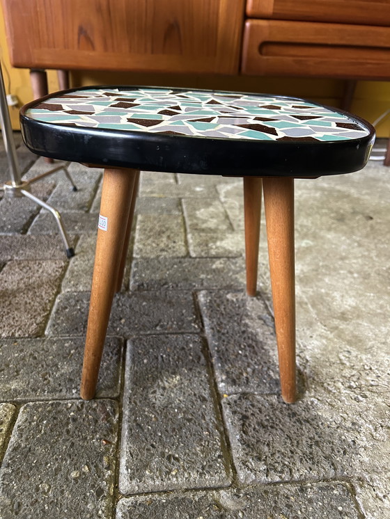 Image 1 of Vintage jaren 70 mozaïek planten tafeltje 