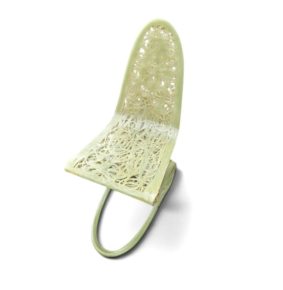 Plastic / polyester hand made chair / 1990s – Adjustable recliner chair (photo 3 of 8)