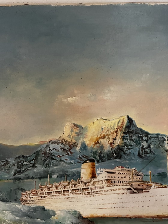 Oil on canvas by Calais painter Alain Chaussois (1950-2018), Arcadia ocean liner – Paintings & Drawings (photo 8 of 15)