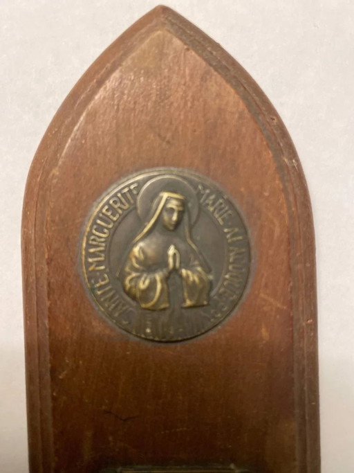 Old Icon – Saint Margaret Mary Alacoque, 19th Century – schilderijen tekeningen, Brass (photo 2 of 4)
