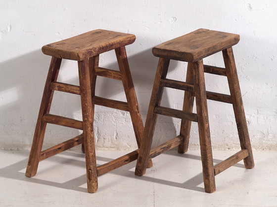 Pair of Antique oriental stools (c.1900) #7 (photo 11 of 34)