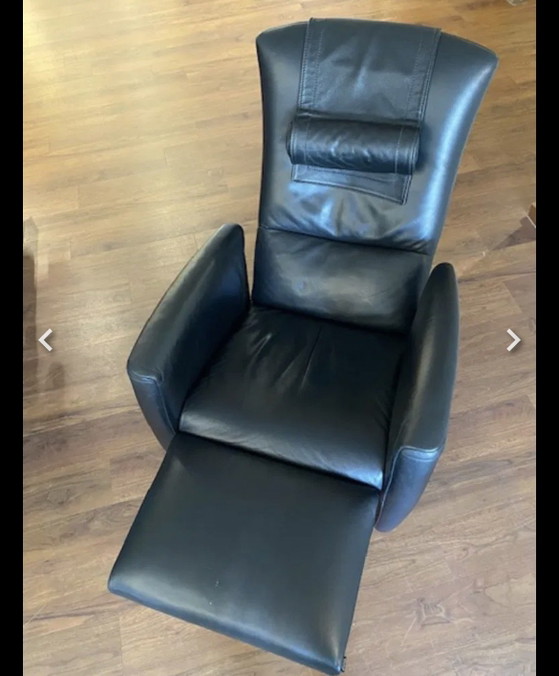 2 Black Jori Leather Adjustable Reclining Armchairs – Adjustable recliner chair, Metal (photo 3 of 5)