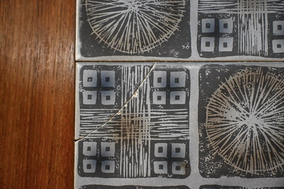 Image 1 of Deens Design Salontafel met Tegeltableau Knud L Nielsen 60’s