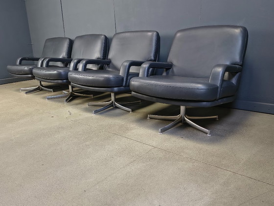 Image 1 of Set of 4 swivel chairs by Bernd Munzebrock for Walter Knoll, 1970s
