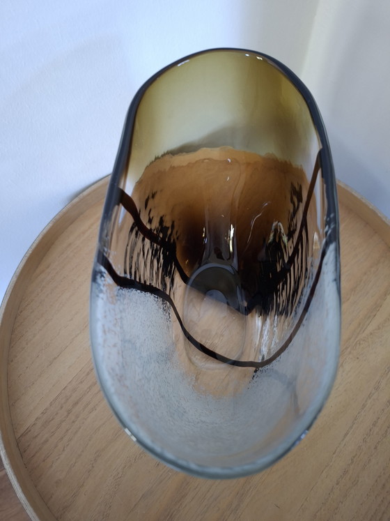 Image 1 of Substantiële Mondgeblazen Design Vaas - Scandinavische Stijl - Jaren '50/'60