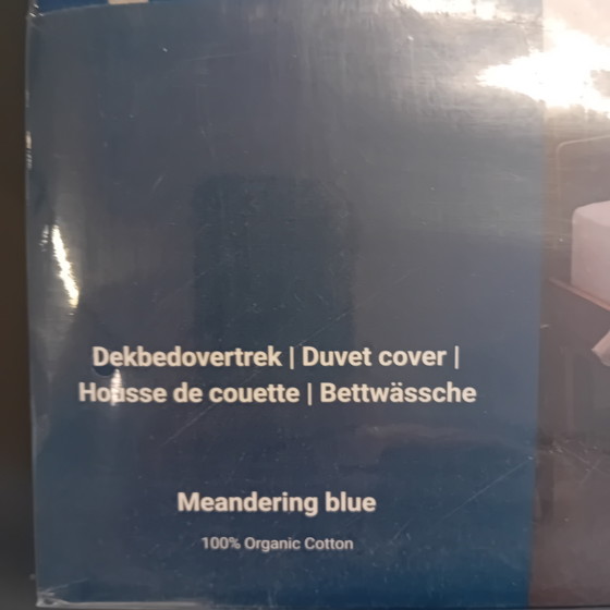 Image 1 of Copripiumino Auping con motivo a serpentina blu, 240 x 220 cm.