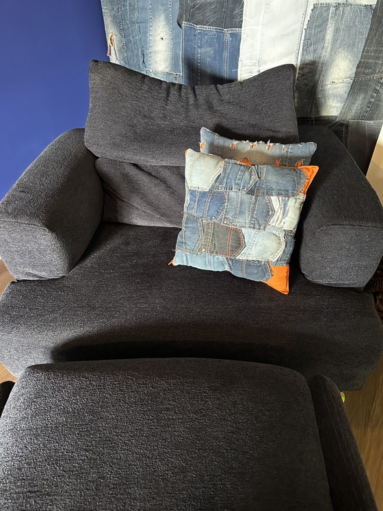 Image 1 of Cassina Italia Sessel / Zweisitzer-Sofa & Hocker