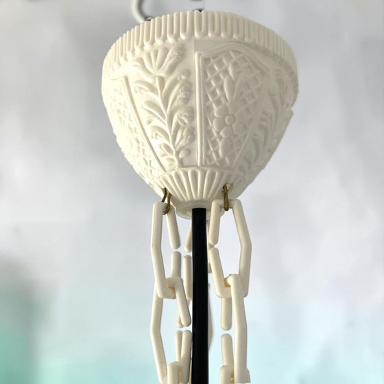 Lampadario a sospensione in acrilico rosso stile rustico con effetto pizzo, Ucraina, anni '70 (photo 18 of 19)