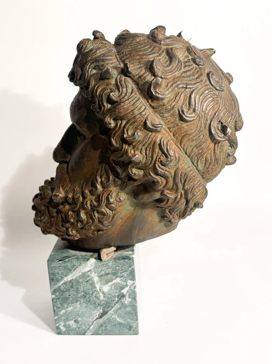 Head of the Boxer Satyros of Elis in Molded Marble, 20th Century – Sculpture (photo 6 of 10)