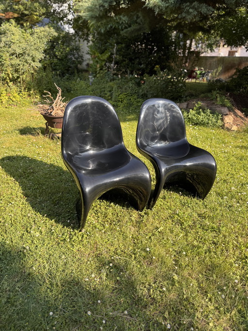 2x Panton Stoel zwart 76er Hermann Miller