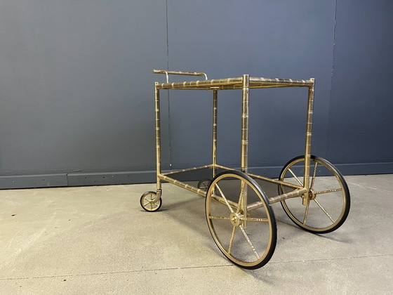 Image 1 of Carrello bar in ottone e finto bambù, Orsenigo, Italia, anni '70