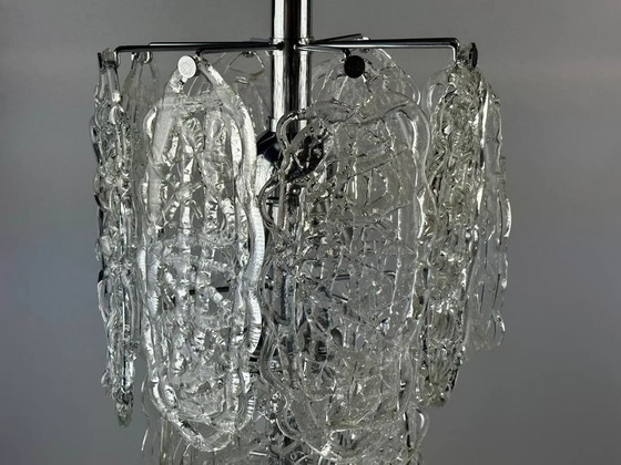 Image 1 of 60s 70s kroonluchter Kroonluchter "Ragnatela" Murano glas Space Age