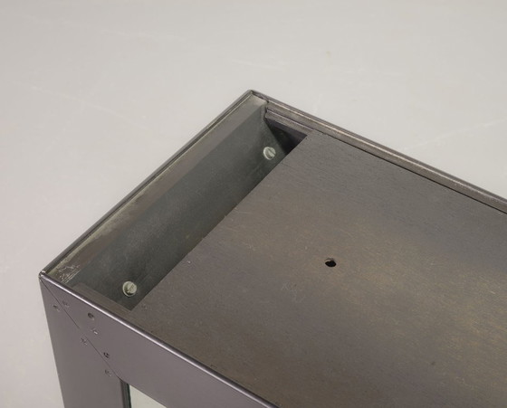 Image 1 of Very Exclusive Eyecatching Minimalistic Handcrafted Silver Mirror Console Table / Wall Art Object, 1980s.