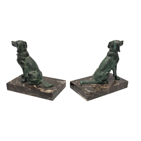 Fermalibri francesi Art Déco con cani – Oggetti decorativi, Marble (photo 3 of 6)