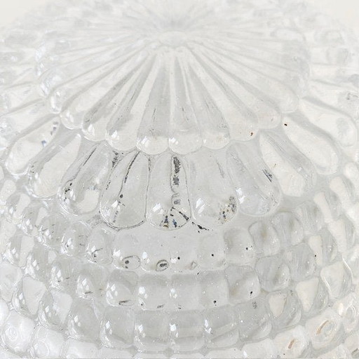 Mid Century runde Glasdecke Lampe Blase Glas 1960er Jahre
