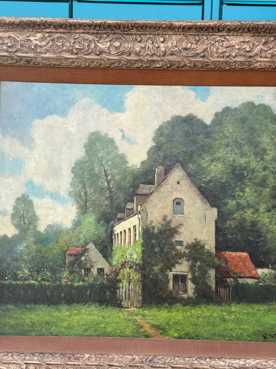 Cuadro antiguo al óleo sobre lienzo de Wuest – Escena rural – 110 x 96 cm – Pinturas y dibujos (photo 3 of 9)