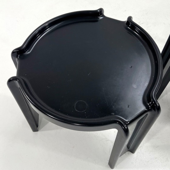 Image 1 of Set zwarte bijzettafels van Giotto Stoppino voor Kartell, jaren 70.