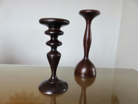 Image 1 of Pair of imposing Scandinavian candlesticks, 70s/80s