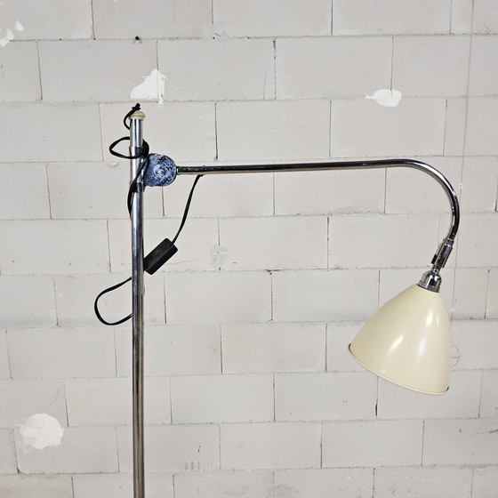 Image 1 of Vintage chrome/white Bauhaus floor lamp Gubi Bestlite BL3 (Best and Lloyd West Midlands)
