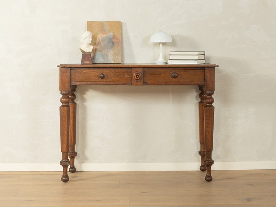 Antique Console Table with Fine Leather Writing Surface – Wood (photo 4 of 8)