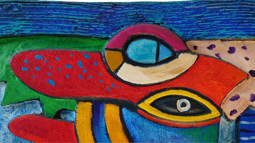 Clemens Briels - Rare wall plaque: "Yellow Beard of Vegas" - Signed & Certificate!