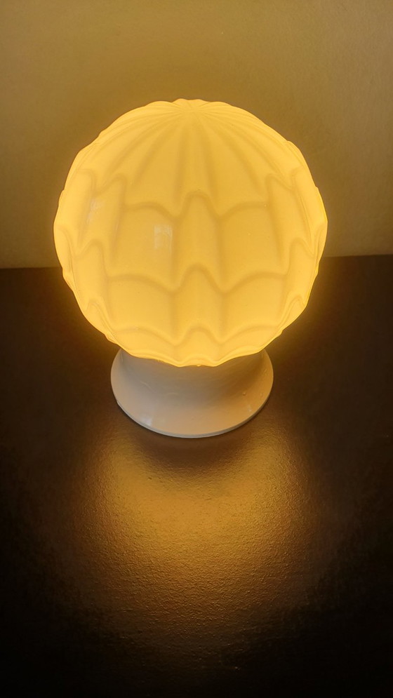 Image 1 of Groene / mint kleurige glazen plafondlamp - Thabur Den Haag. size Small