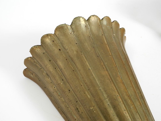 Two Large, Rare 1950s Wall Lamps Made of Wood With Aluminum Cladding – Wall lights (photo 12 of 20)