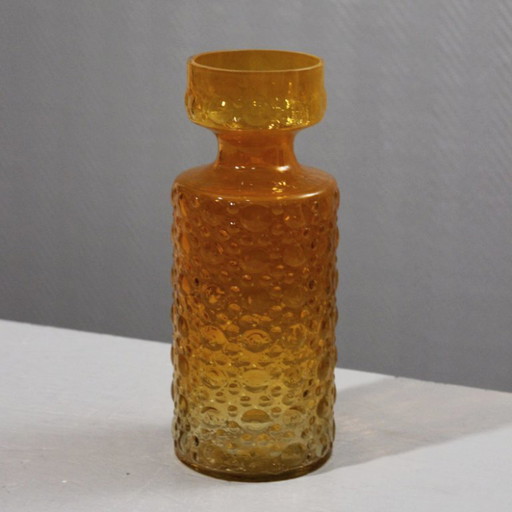 Jarrón de burbujas de la era espacial vintage, diseño de Herbert Kny para VEB Glaswerke, década de 1970