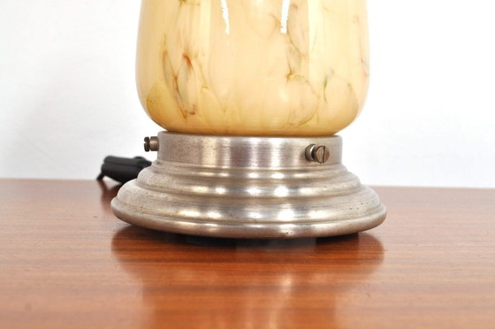 Image 1 of Lampada da soffitto Art Déco con vetro marmorizzato, anni '30