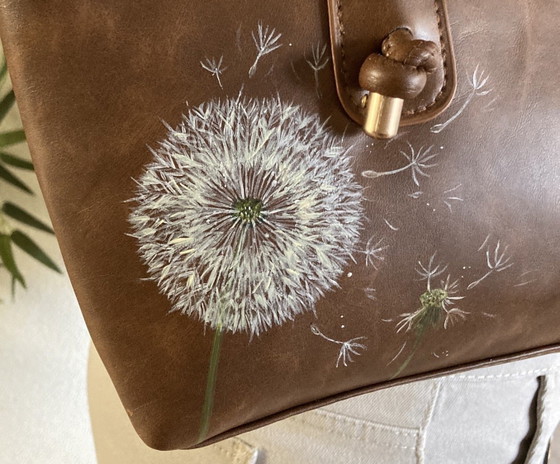 Image 1 of Unieke Handbeschildere Tas Dandilion ByJ&S
